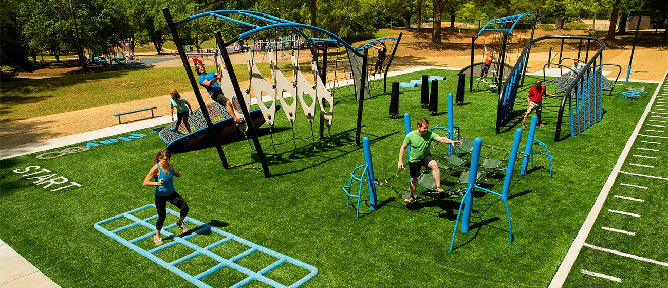 Outdoor fitness equipment installation