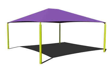 Square hip shade structure